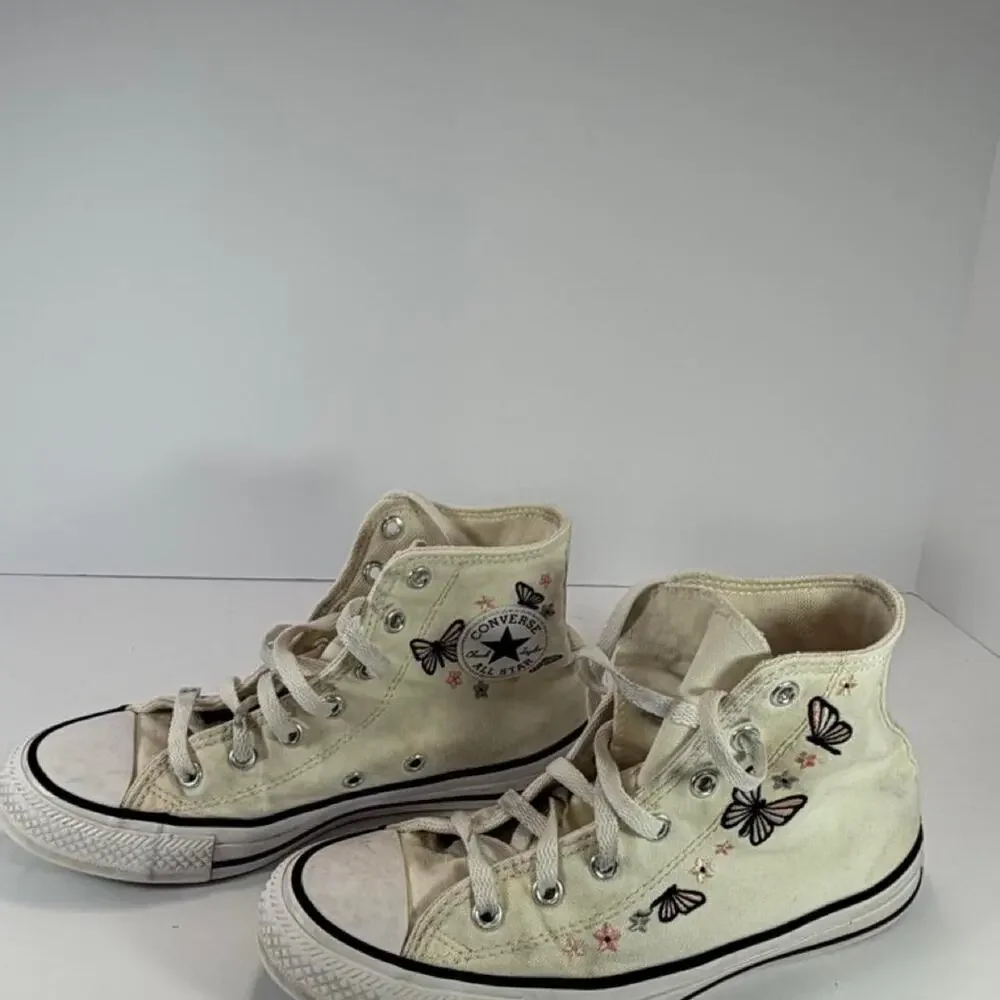 Converse Chuck Taylor All Star High Top black butterfly and star Girls Size US 4